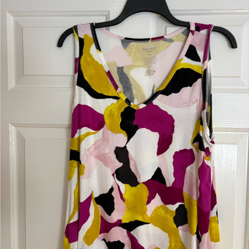 Nine West Women's Pink, Yellow, and Black Tank Top